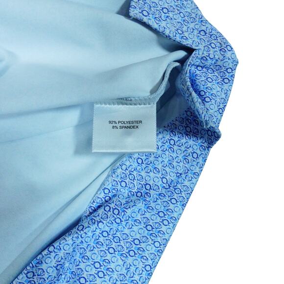 Peter Millar Crown Crafted Blue Geometric PGA National Polo Performance Shirt XL - Picture 6 of 7